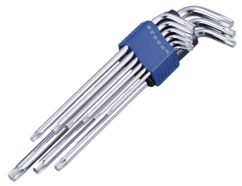 9PC LONG TORX KEY SET CHROMED